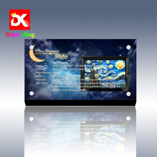 DK - Acrylic Display plaque for Lego Vincent van Gogh The Starry Night 21333