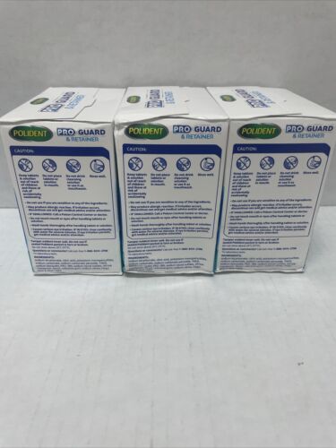 3 Pack/120 Tablets-Polident Pro Guard & Retainer Antibacterial Daily Cleanser