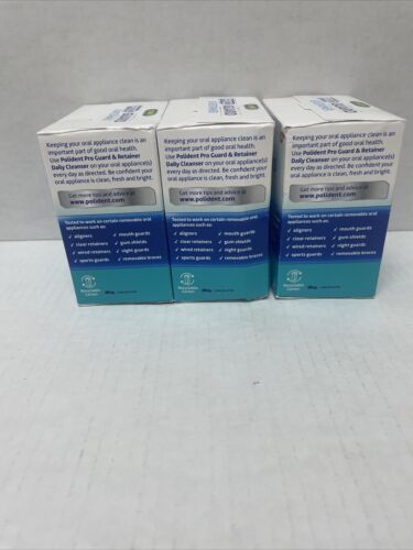 3 Pack/120 Tablets-Polident Pro Guard & Retainer Antibacterial Daily Cleanser