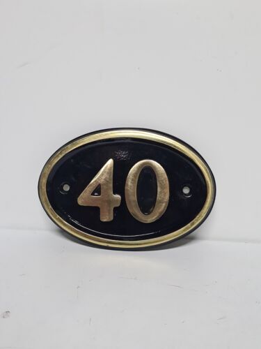 House Number Plaque & Address/Name Door Signs Contemporary Oval  Number 40