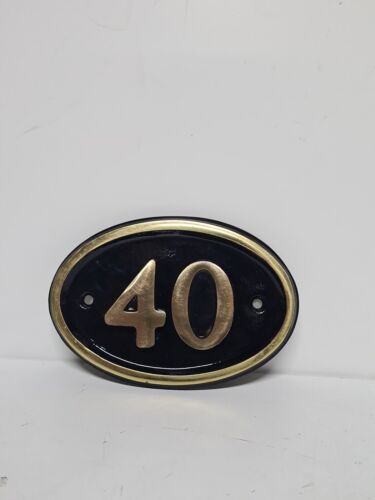 House Number Plaque & Address/Name Door Signs Contemporary Oval  Number 40