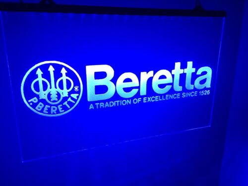 Beretta Firearms Led Neon Light Sign Man Cave Garage