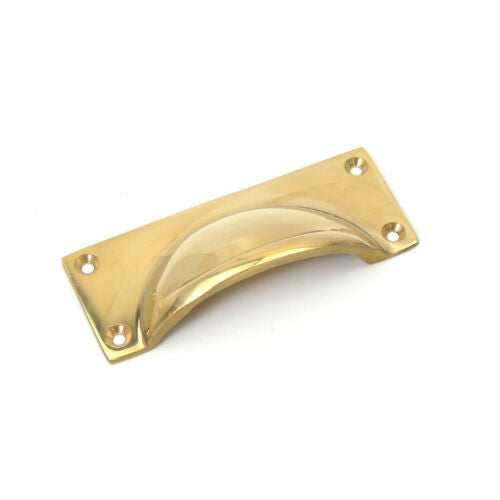 Oakcrafts - Solid Polished Brass 4 Screw Drawer Pull / Cup Handle