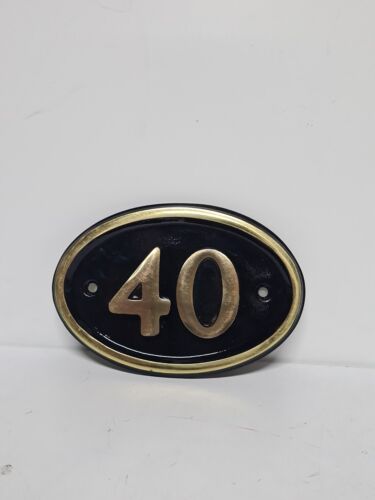 House Number Plaque & Address/Name Door Signs Contemporary Oval  Number 40