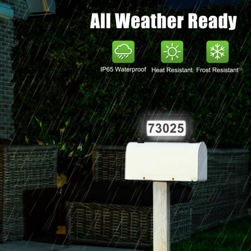 Solar Address Sign Mailbox LED Topper Waterproof House Number Plaque 911 Signage