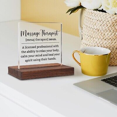 Massage Therapist Gifts for Women, Massage Therapist Office Desk Sign, Massag...