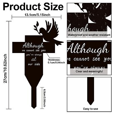 Memorial Remembrance Plaque Stake Acrylic Grave Marker for Cemetery Waterproo...