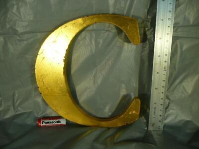 LETTER 'C' 18h x 18w cms GOLD PAINTED RECYCLED SHOP SIGN INDUSTRIAL LOFT