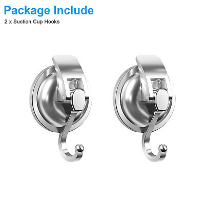 2PCS Heavy Duty Strong Suction Cup Hooks Waterproof Wall Hanger Kitchen Bathroom