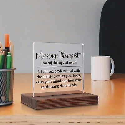 Massage Therapist Gifts for Women, Massage Therapist Office Desk Sign, Massag...