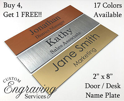 NAME PLATE FOR OFFICE DESK OR DOOR (2"X8") SIGN PLAQUE PERSONALIZATION ENGRAVED