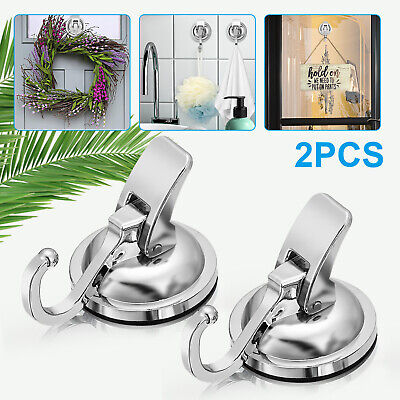 2PCS Heavy Duty Strong Suction Cup Hooks Waterproof Wall Hanger Kitchen Bathroom