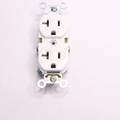 Leviton Duplex Receptacle Outlet White 20A 125V CBR20-WMP