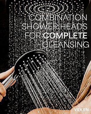 Veken 11.8 Inch Rectangle High Pressure Rain Shower Head Combo with Extension...