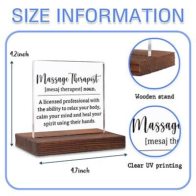 Massage Therapist Gifts for Women, Massage Therapist Office Desk Sign, Massag...