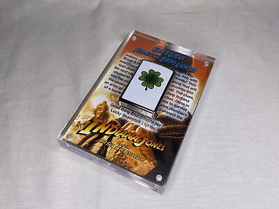 Indiana Jones, Elsa Lucky Shamrock Zippo Lighter, Acrylic Display Plaque, Signed