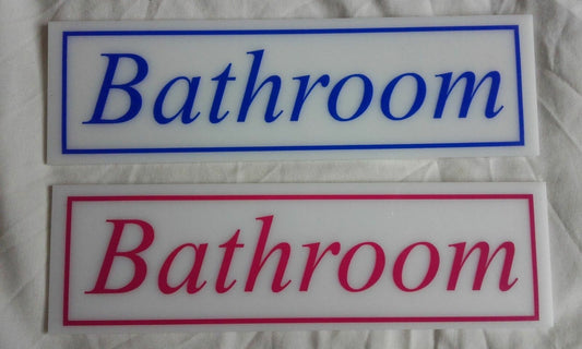 perspex signs 'bathroom'