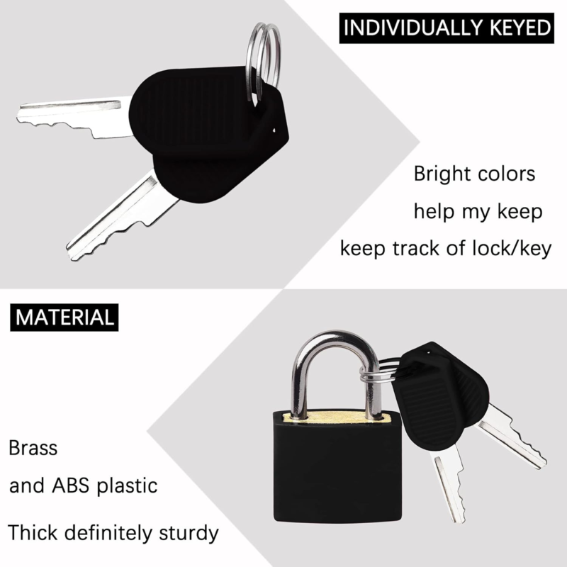 Padlock(10 Pack) Bulk Small Locks with Keys Home & School Essentials for Lugg