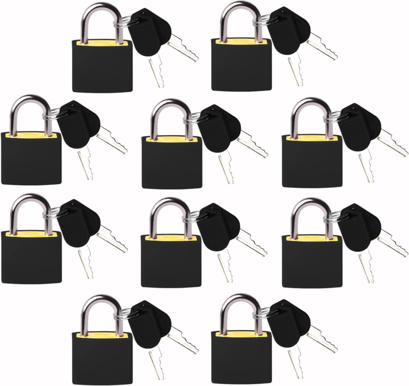 Padlock(10 Pack) Bulk Small Locks with Keys Home & School Essentials for Lugg