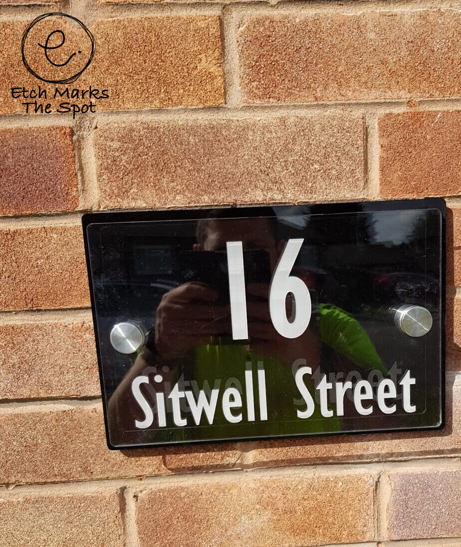 House sign PLAQUE / DOOR / NUMBER SIGN * PERSONALISED * modern LARGE