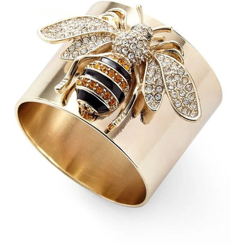 Women's Fashion Jewelry Gold Bumble Bee Cubic Zirconia Ring 390