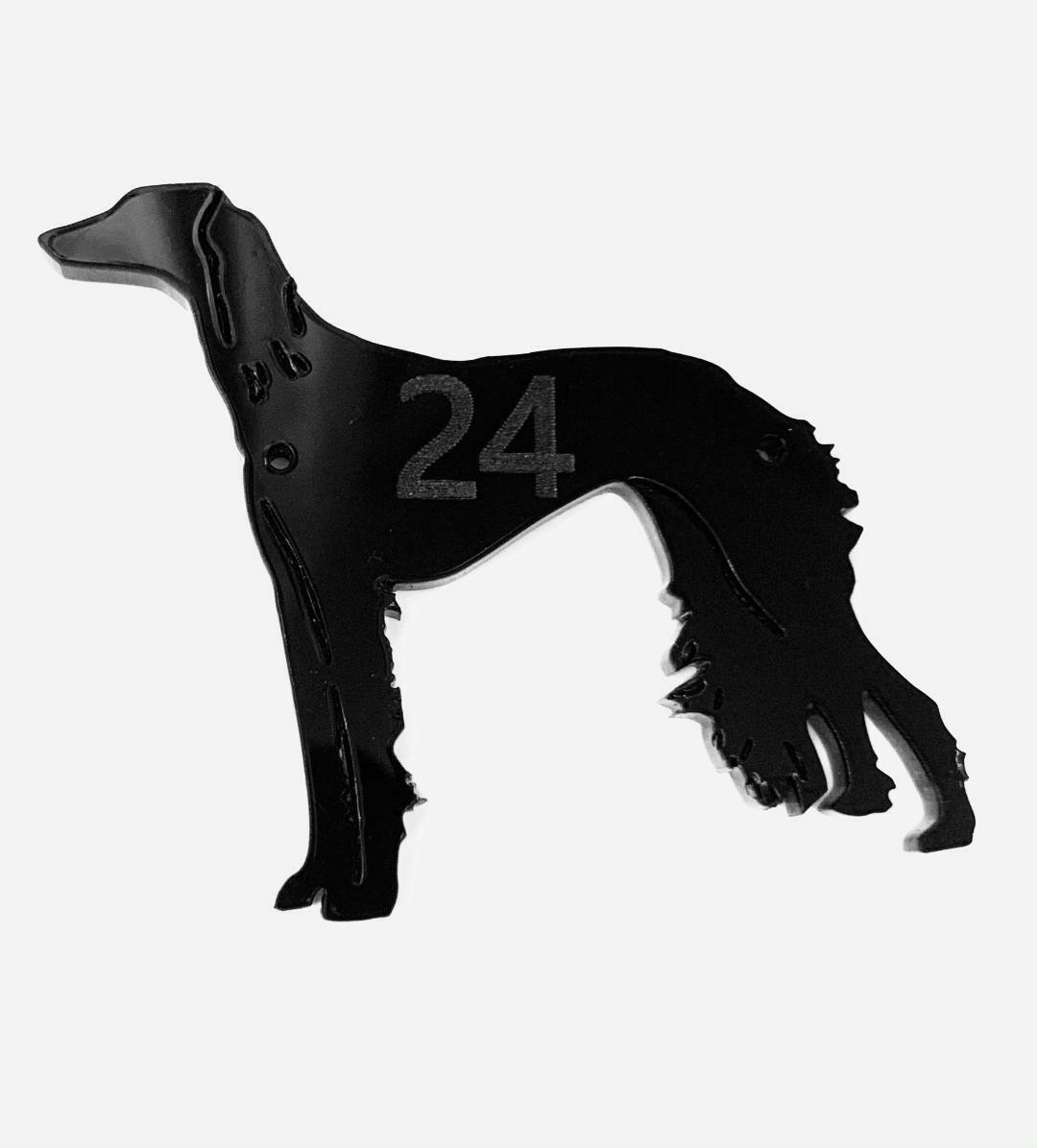 Saluki Dog Door House Number Sign Plaques in Black