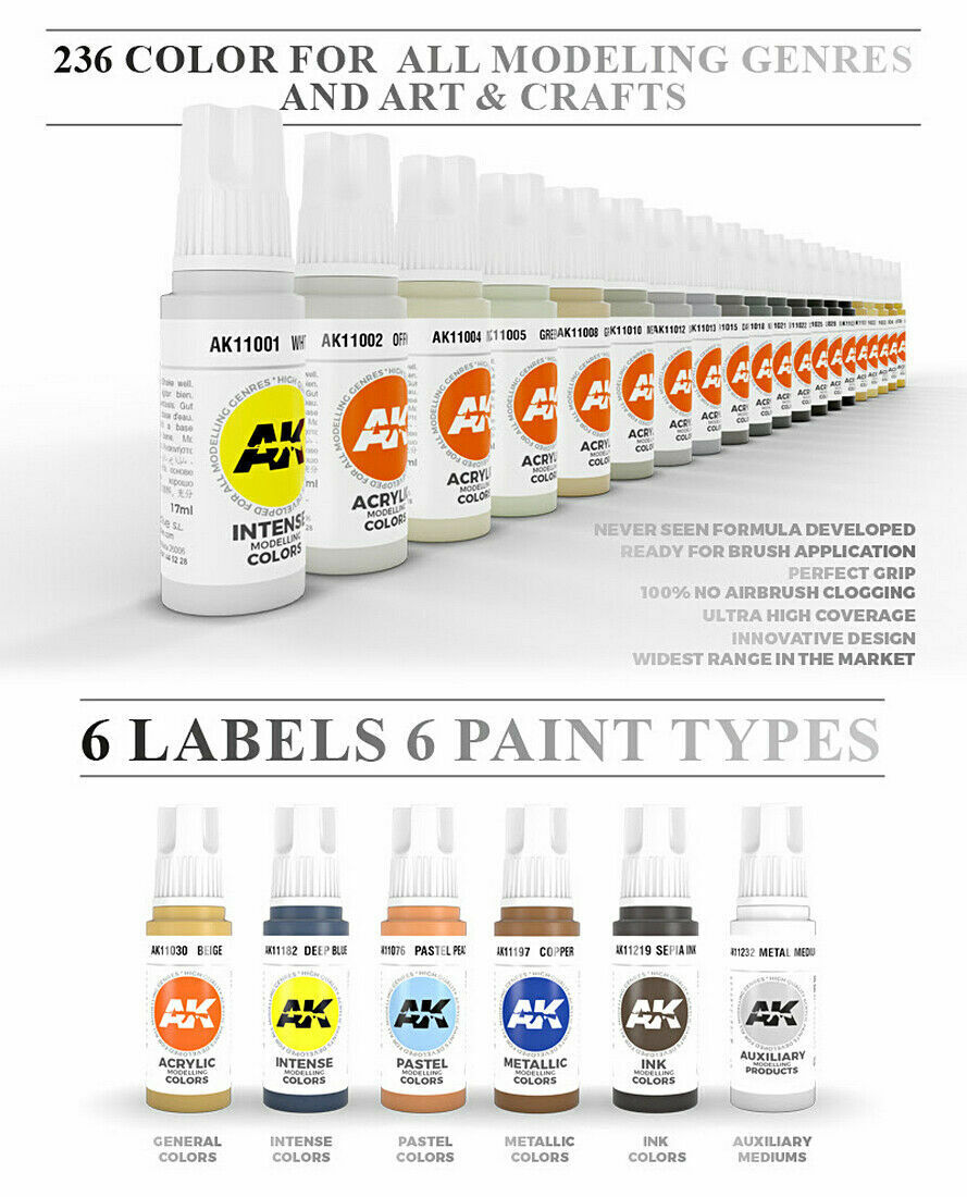 AK Interactive 3rd Gen Generation 3G Acrylic Paints Full Range pick your colour