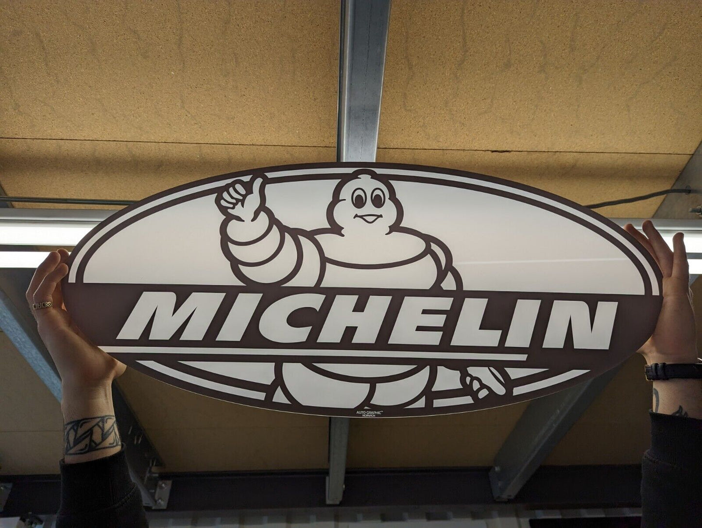 Michelin Man garage wall man cave sign can be illuminated E18L