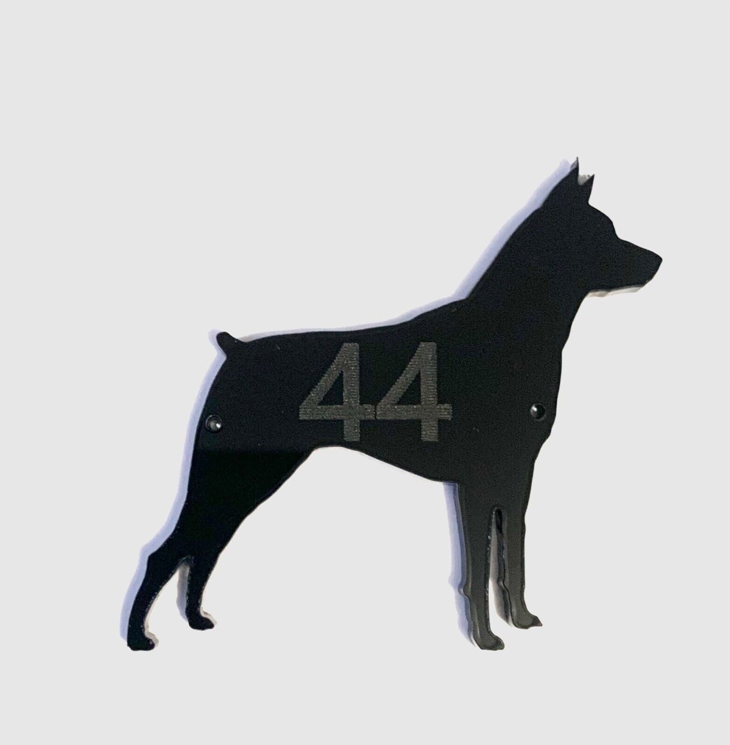 Miniature Pinscher  Dog Door House Number Sign Plaques in Black