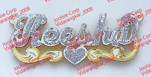 PERSONALIZED  3D DOUBLE SCRIPT NAME PLATE NECKLACE * ANY NAME* US SELLER