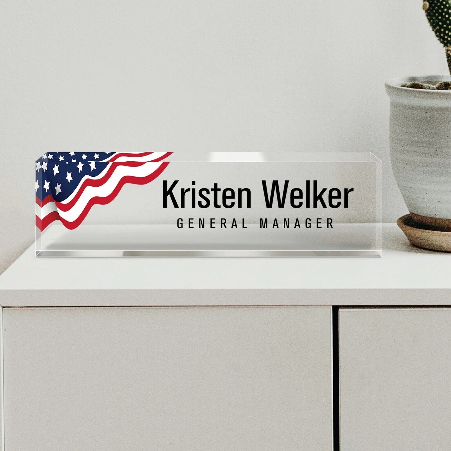 PERSONALIZED DESK NAME PLATE FOR OFFICE CUSTOM ACRYLIC SIGN PLAQUE (2.5”x8”)