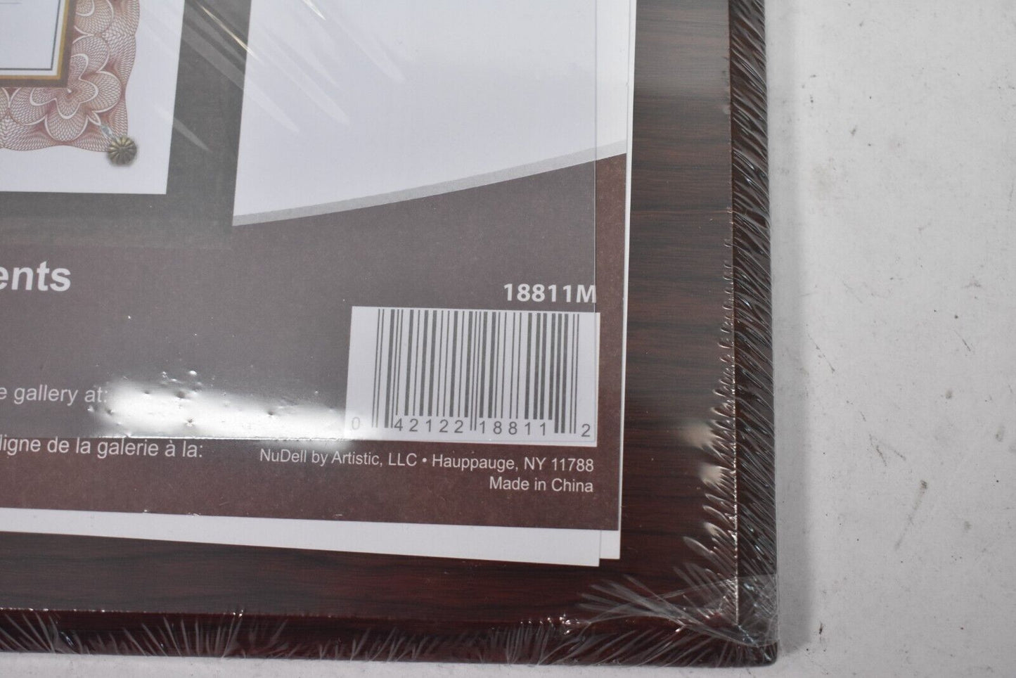 Nudell Award A Plaque Document Holder Acrylic/Plastic 10-1/2" x 13" Walnut