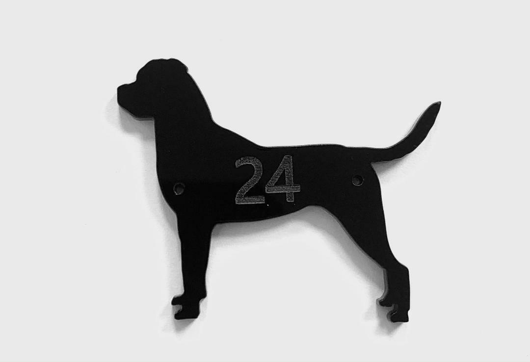 Rottweiler With Tail Dog Door House Number Sign Plaques in Black